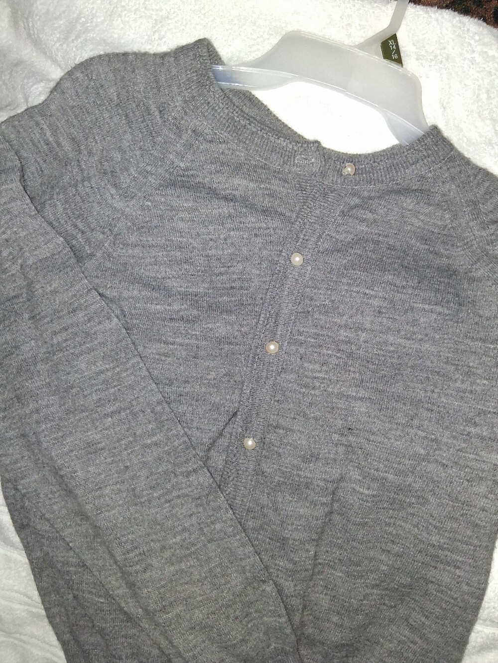 Women's Gray Button-Front Knit Sweater